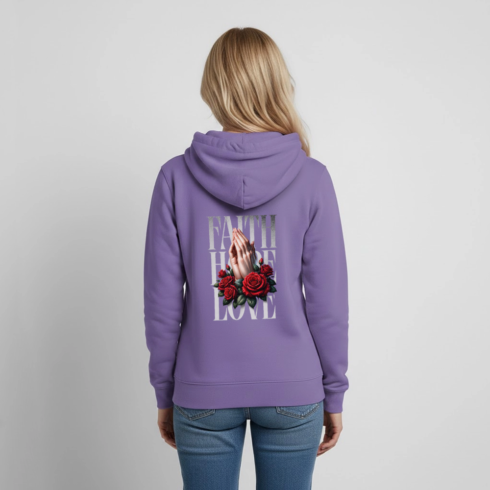 FAITH, HOPE, LOVE Hoodie - lavender
