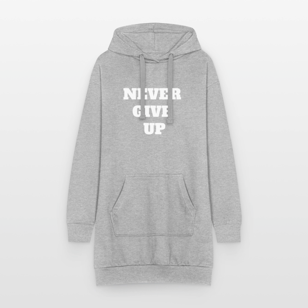 Never give up Hoodie-Kleid - heather grey