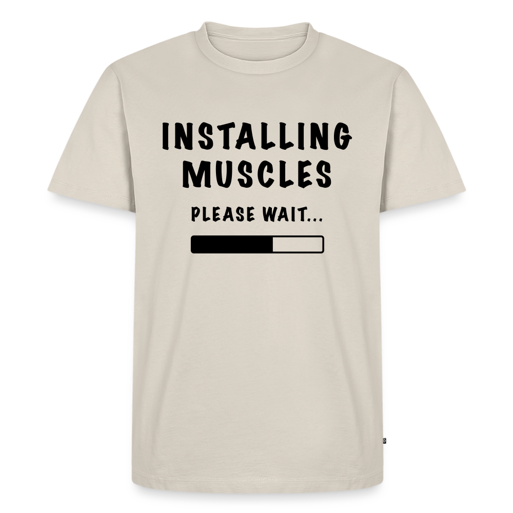 INSTALLING MUSCLES Premium Logo T-Shirt - beige