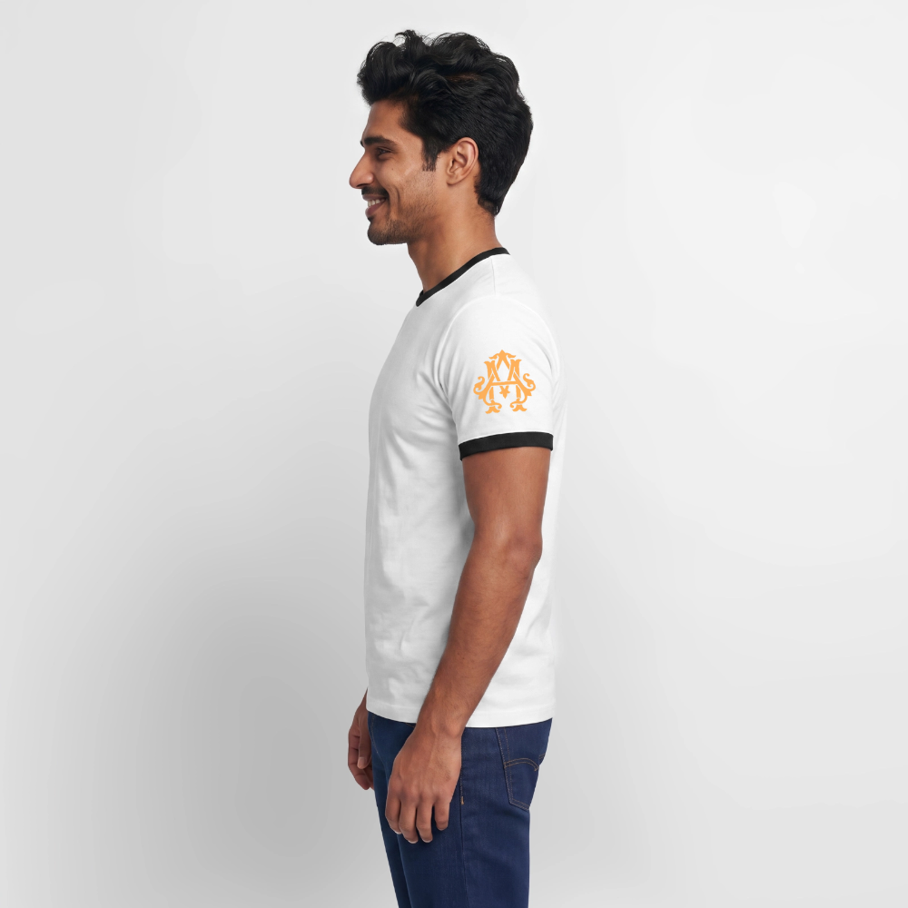 Fitness Man Kontrast T-Shirt - white/black