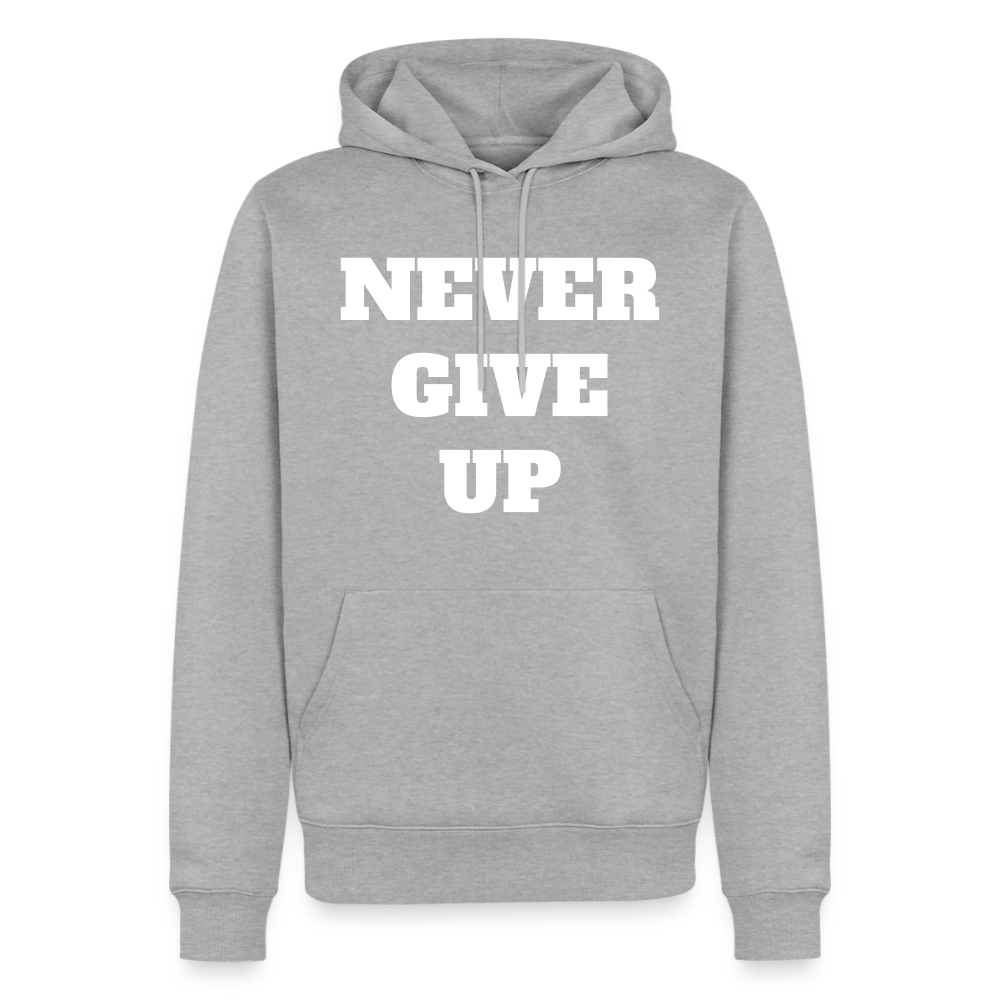 Never give up Premium Hoodie - heather grey