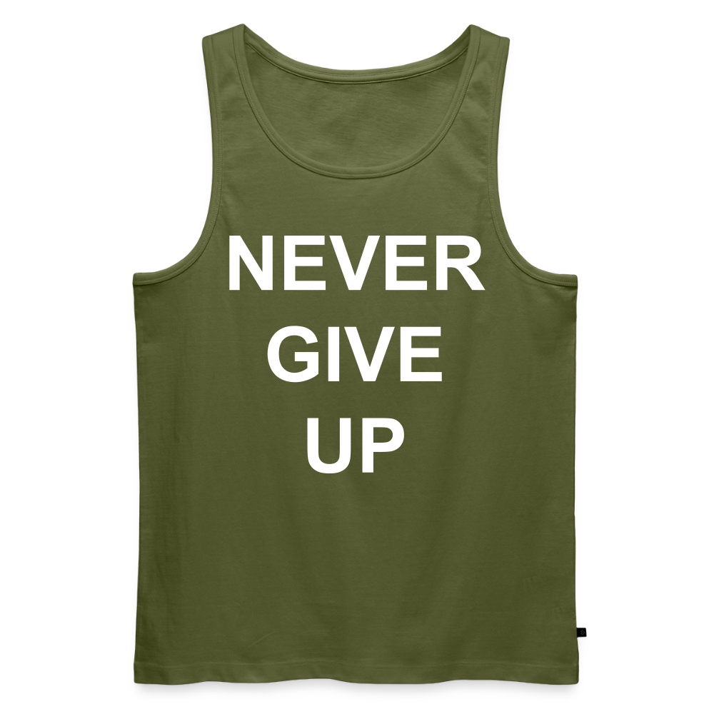 Never GIVE UP Premium Tank Top - khaki