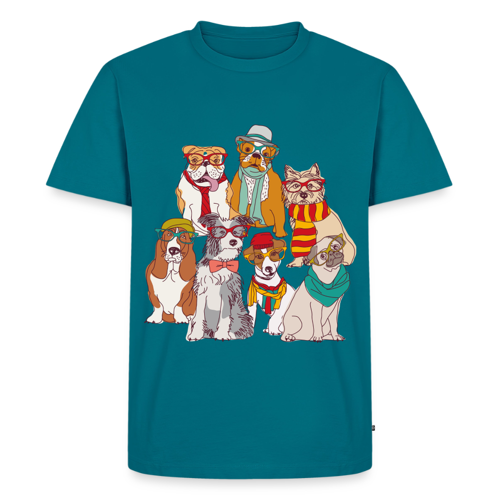 Hunde mit Brille Premium T-Shirt - petrol