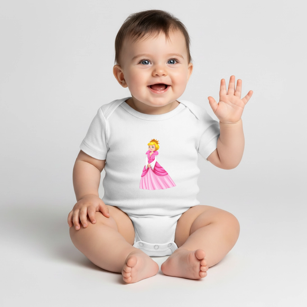 Prinzessin Premium Baby Kurzarm-Body - white