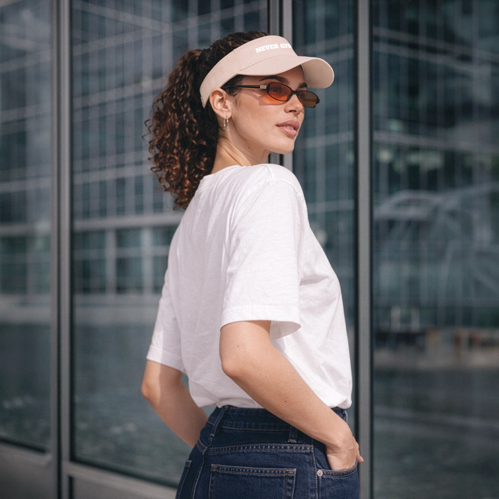 Never give up Sun Visor Cap - crystal pink