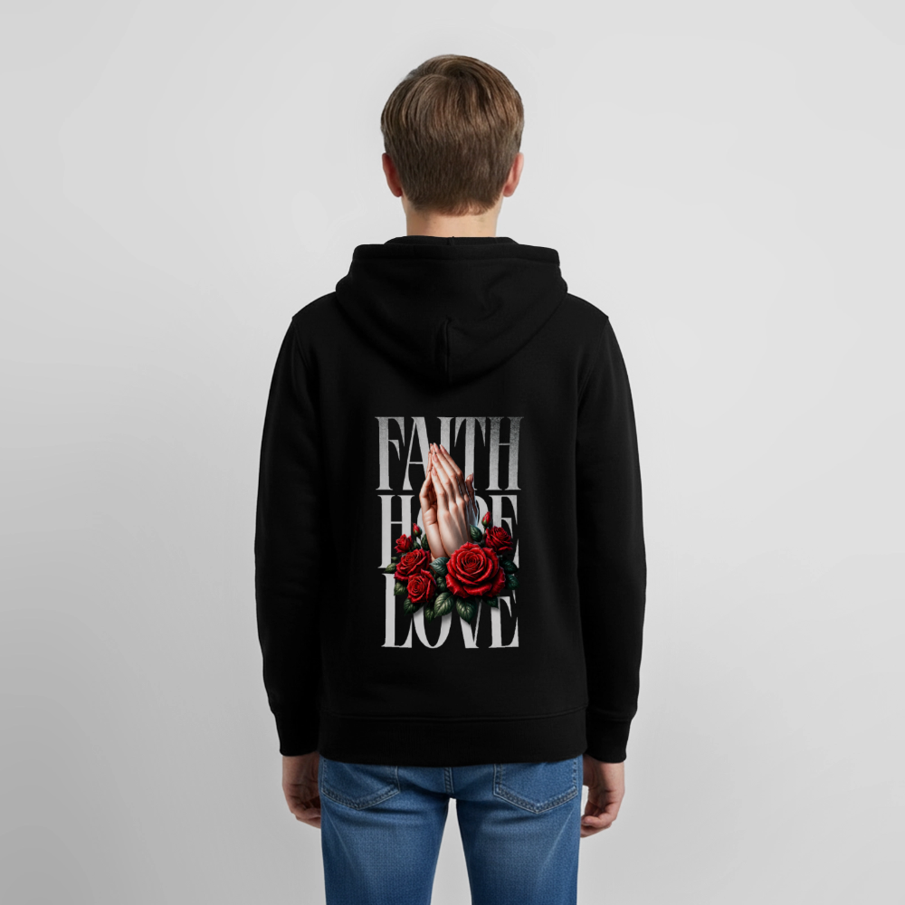 FAITH, HOPE, LOVE Premium Kapuzenjacke - black