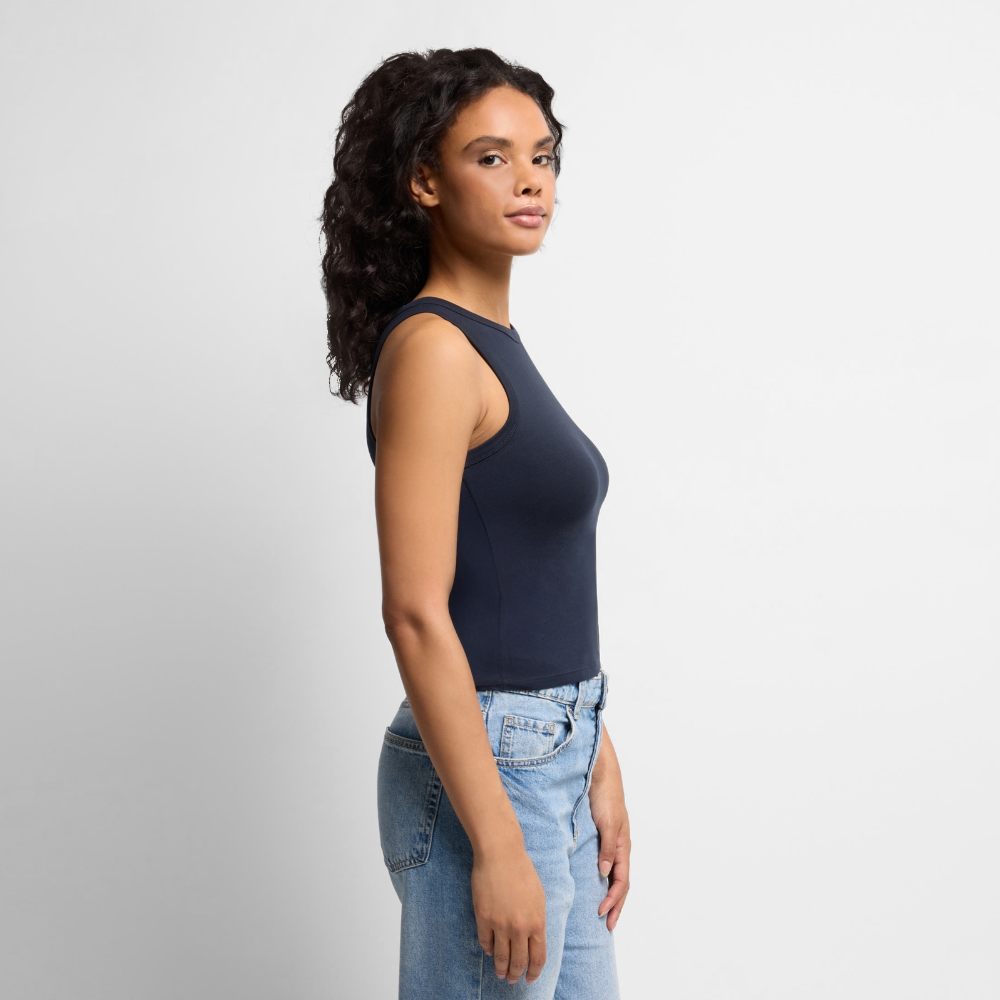 Premium Cropped  Tank Top - navy
