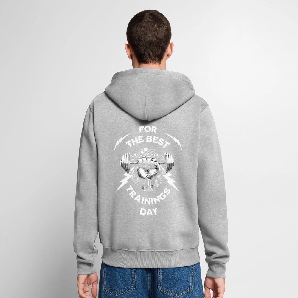 FOR THE BEST Premium Kapuzenjacke - heather grey