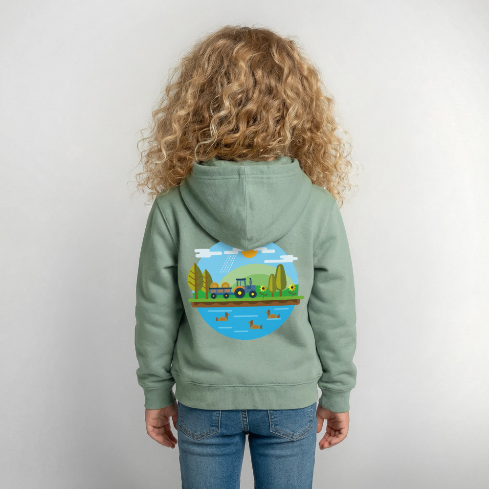 Bauernhof Kinder Hoodie - steel green