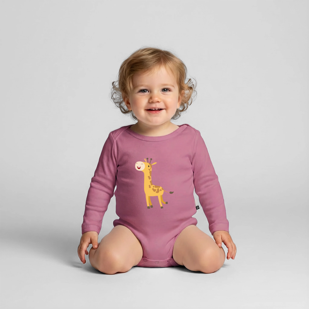 Giraffe Premium Baby Langarm-Body - mauve