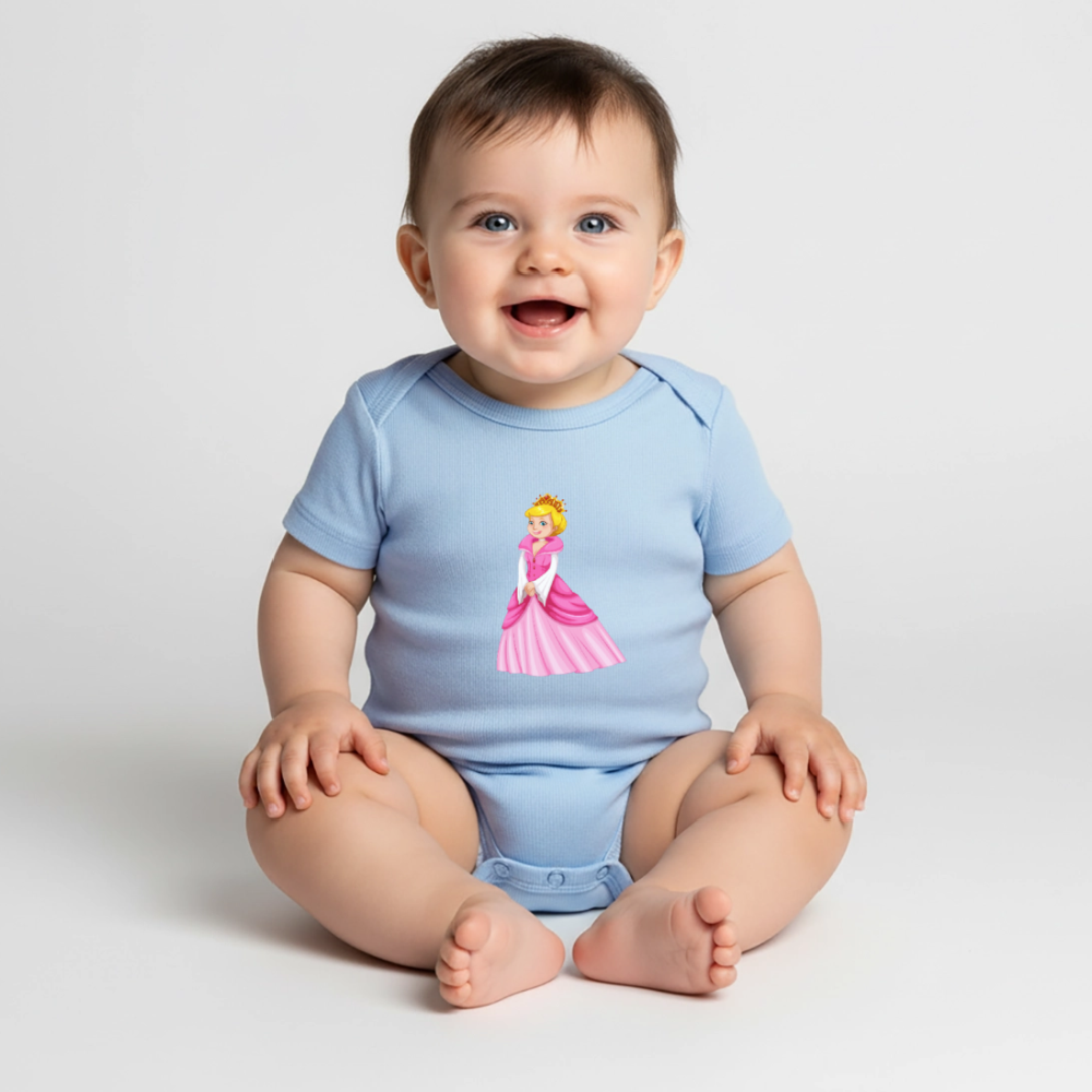 Prinzessin Premium Baby Kurzarm-Body - light blue