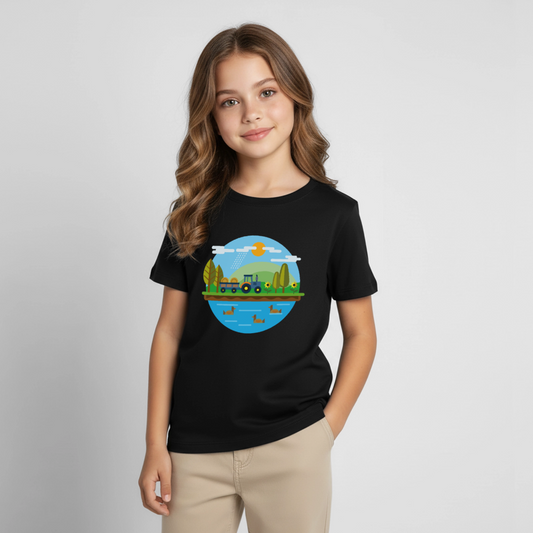Bauernhof Kinder T-Shirt - black