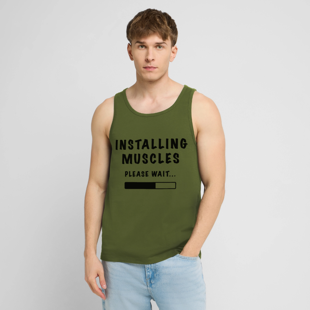 INSTALLING MUSCLES Premium Tank Top - khaki