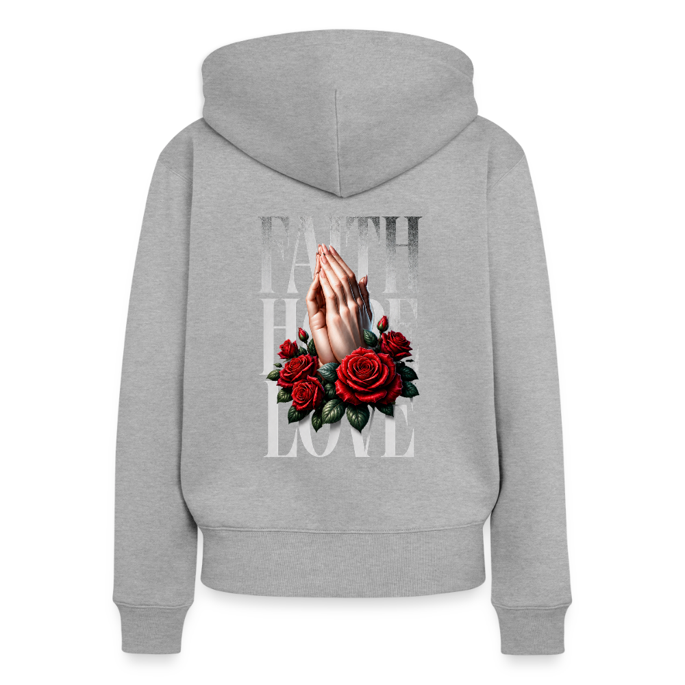 FAITH, HOPE, LOVE Premium Kapuzenjacke - heather grey