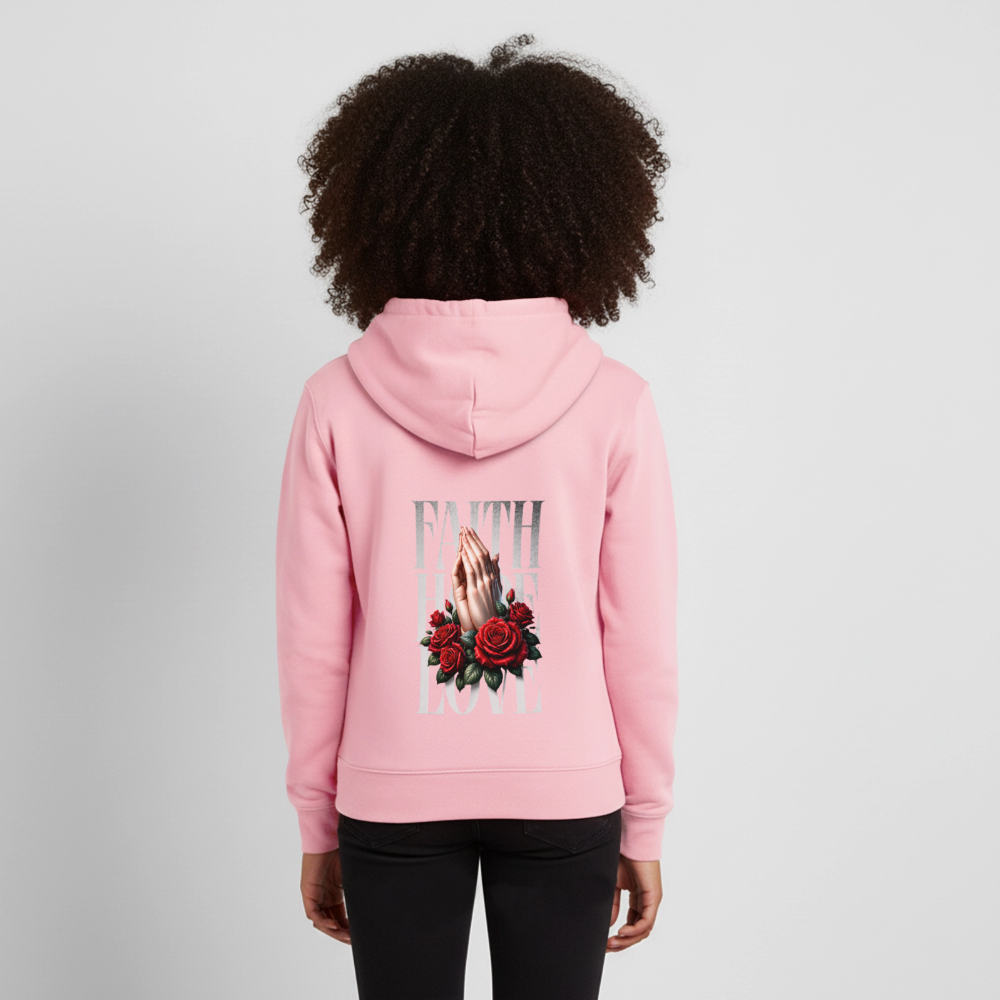 FAITH, HOPE, LOVE Premium Hoodie - cotton pink