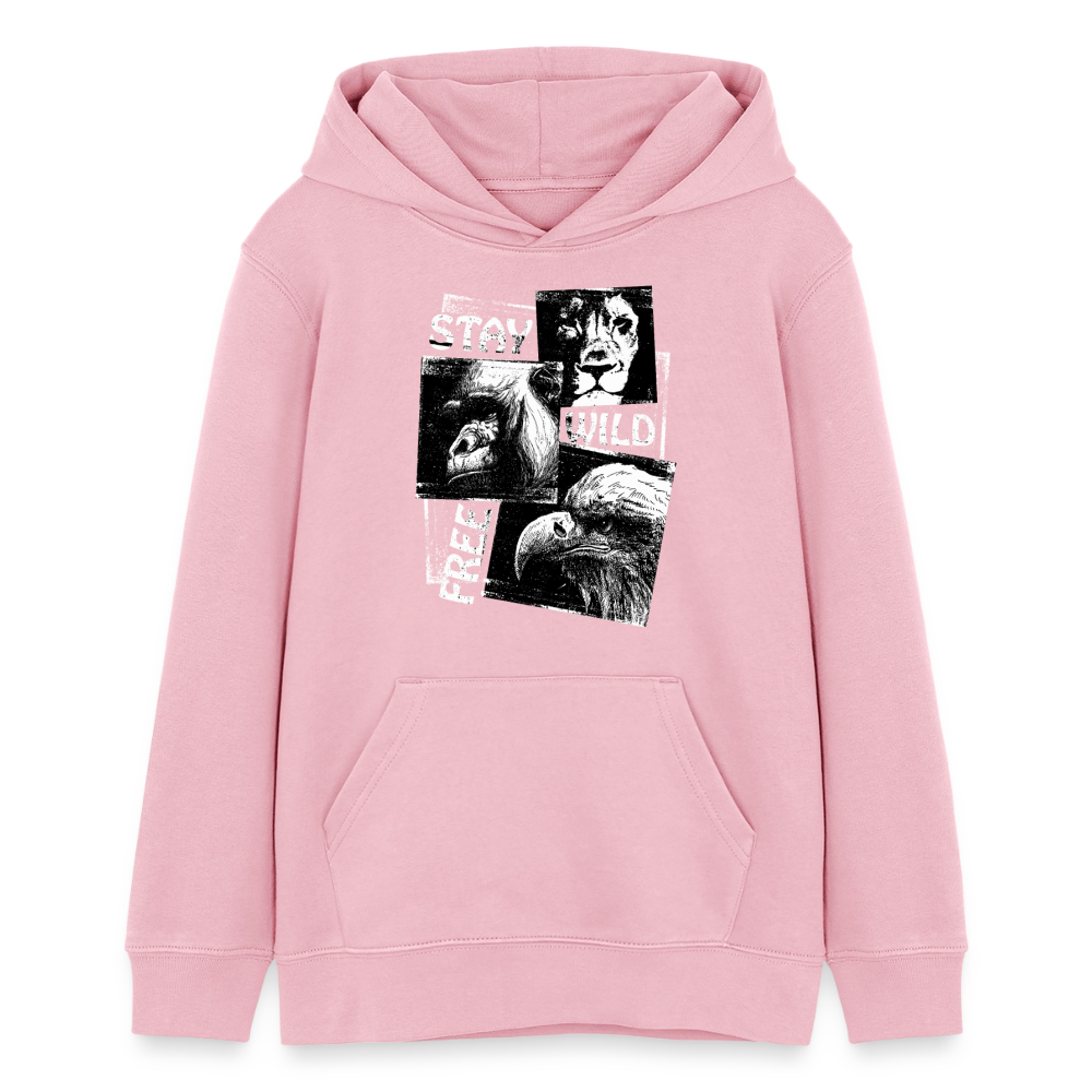 STAY WILD Premium Teenager Hoodie - cotton pink