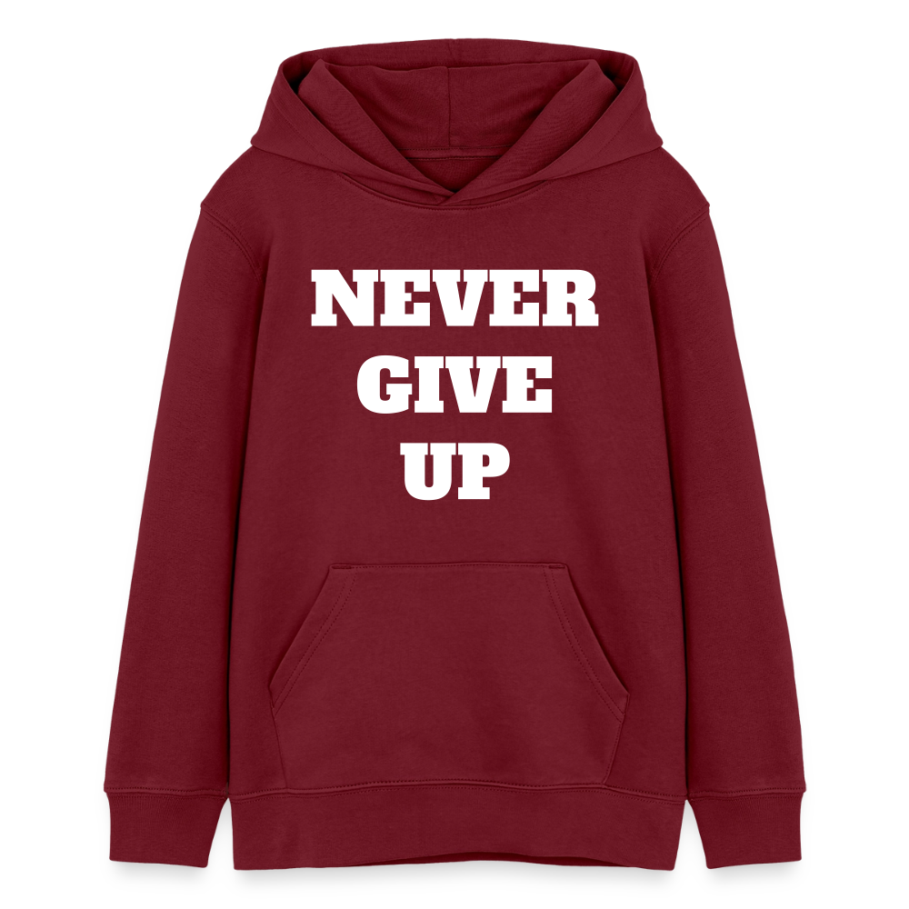 Never give up Premium Teenager Hoodie - burgundy