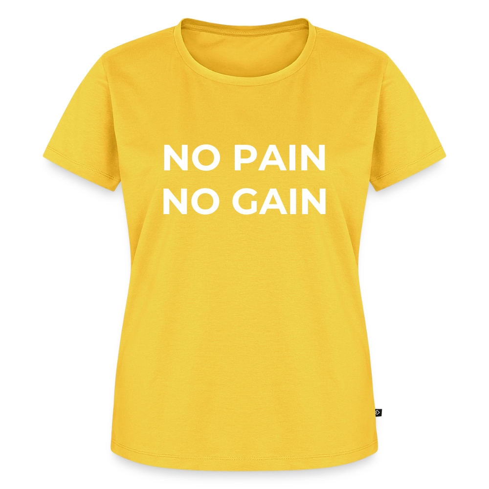 NO PAIN NO GAIN T-Shirt Woman - sun yellow