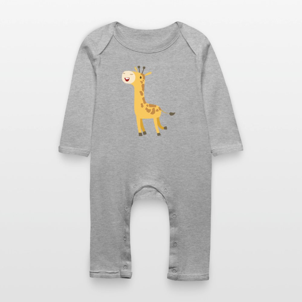 Giraffe Premium Baby Strampler - heather grey