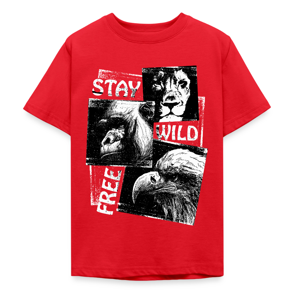 STAY WILD T-Shirt Teenager - red