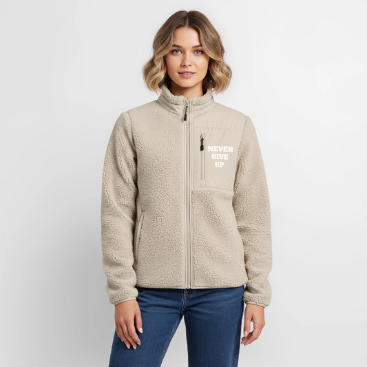 Never give up Sherpa - Jacke - beige