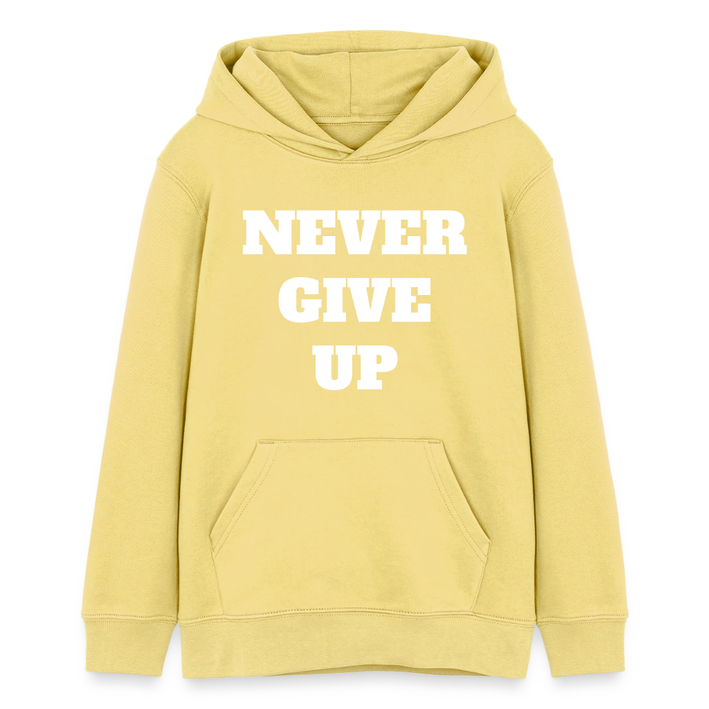 Never give up Premium Teenager Hoodie - viva yellow 