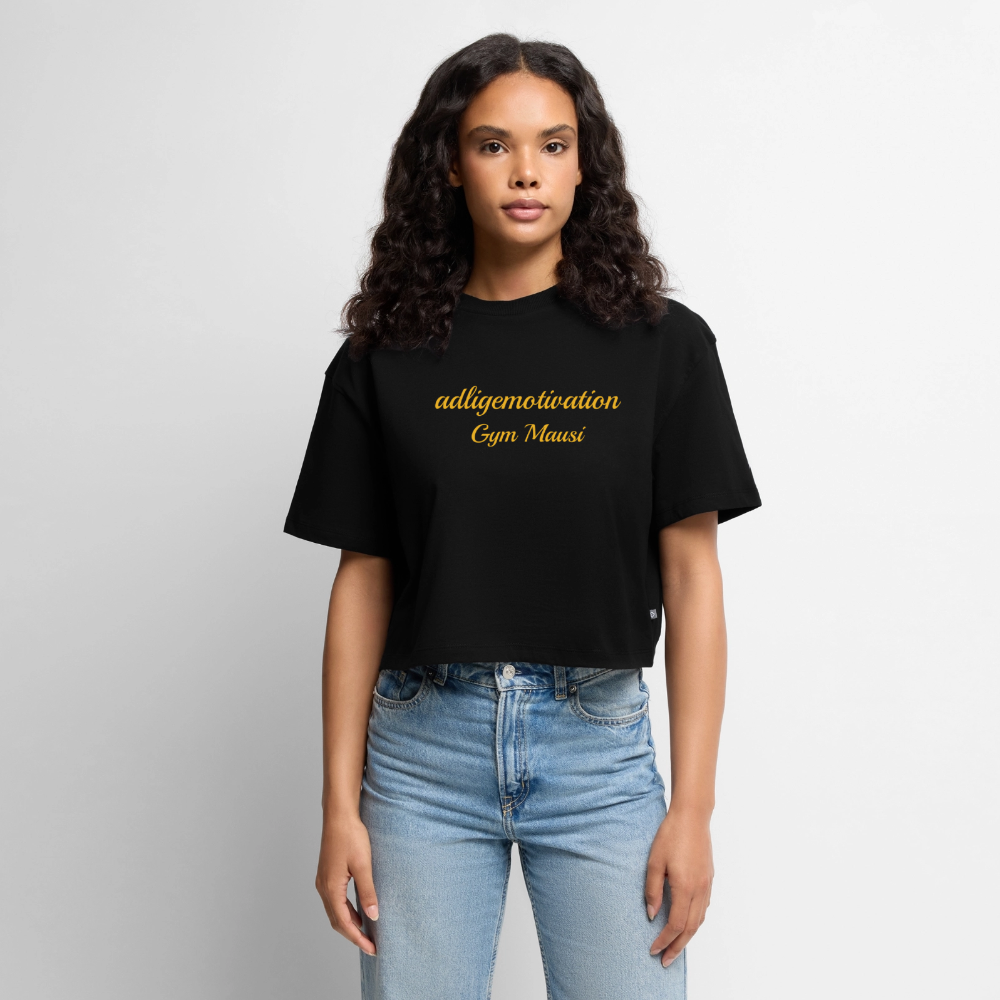 Gym Mausi Cropped Premium T-Shirt - black