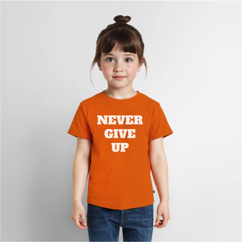 Never give up Premium Kinder T-Shirt - orange 