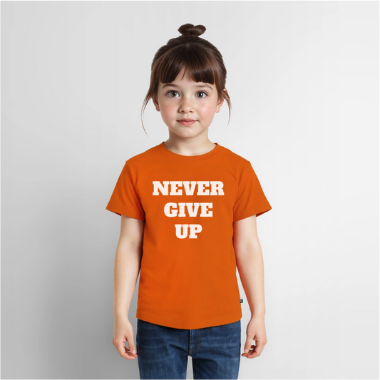 Never give up Premium Kinder T-Shirt - orange 