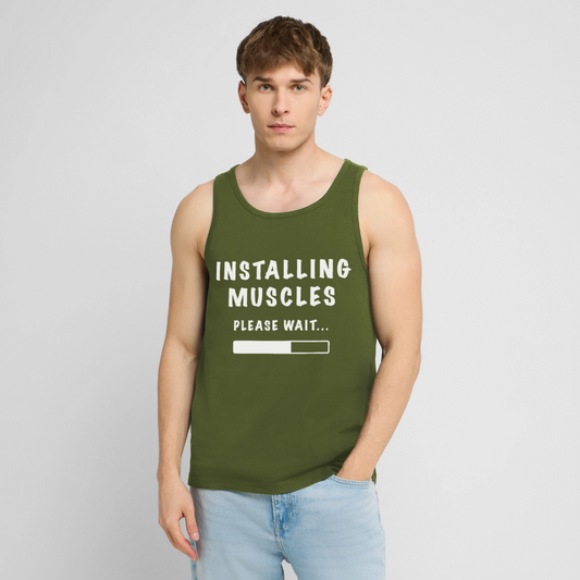 INSTALLING MUSCLES Premium Tank Top - khaki