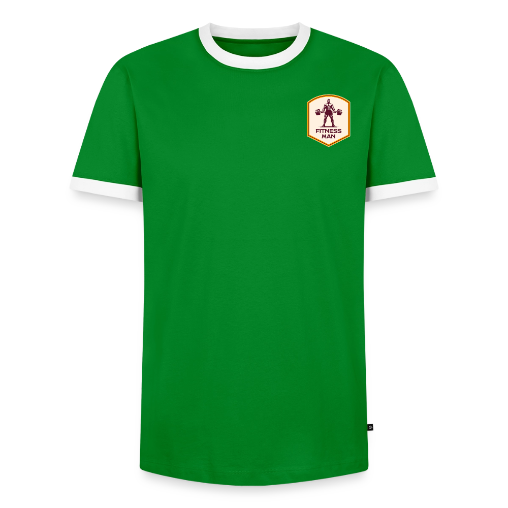 Fitness Man Kontrast T-Shirt - green/white 