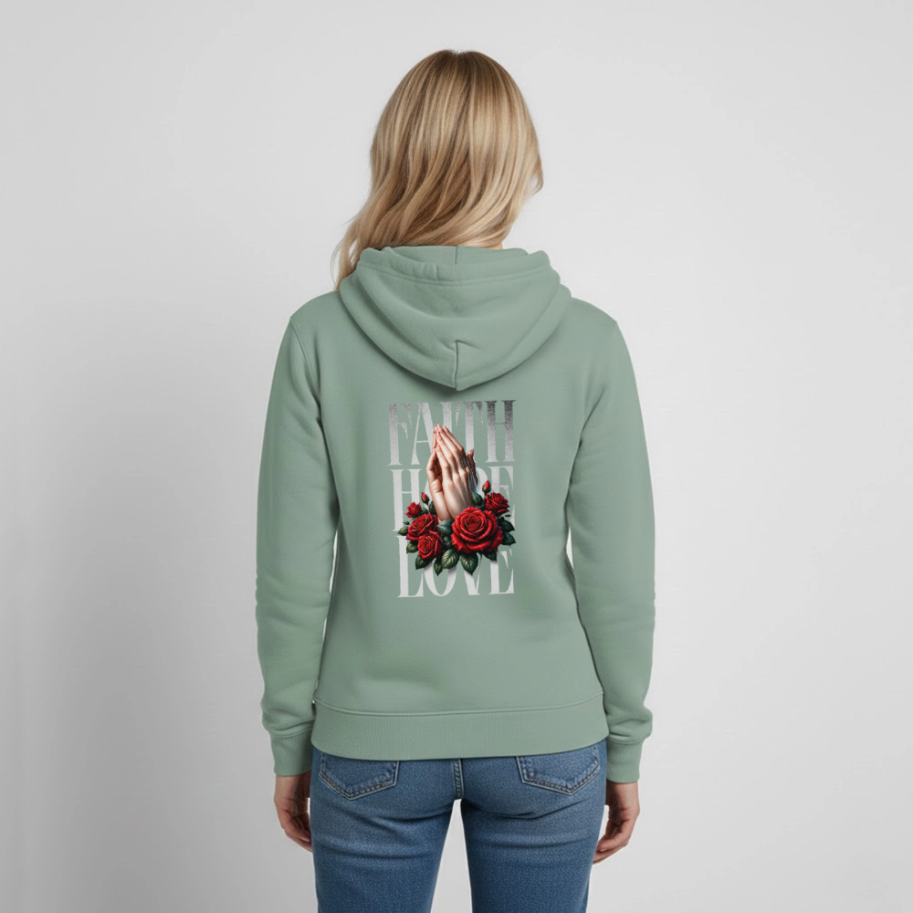 FAITH, HOPE, LOVE Hoodie - steel green