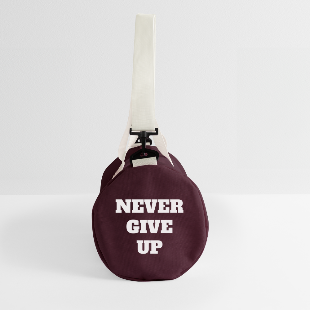 NEVER GIVE UP Duffel Bag - burgundy/off white