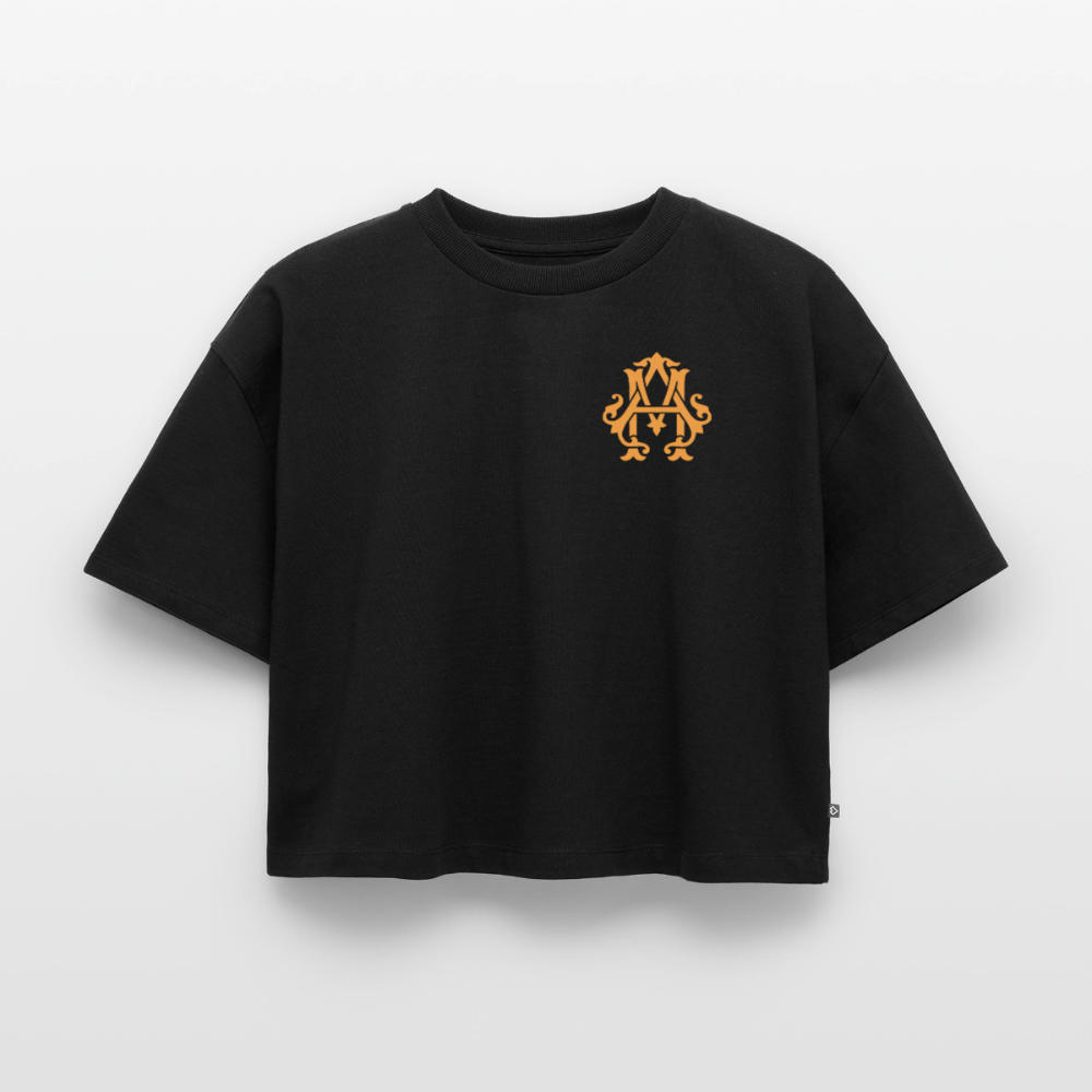 adligemotivations Logo Oversized Cropped T-Shirt Premium Woman - black