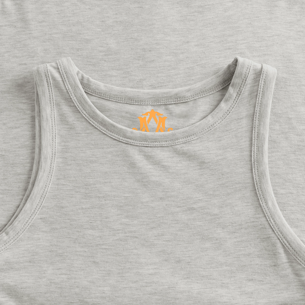 NEVER GIVE UP Cropped Tank Top - heather grey