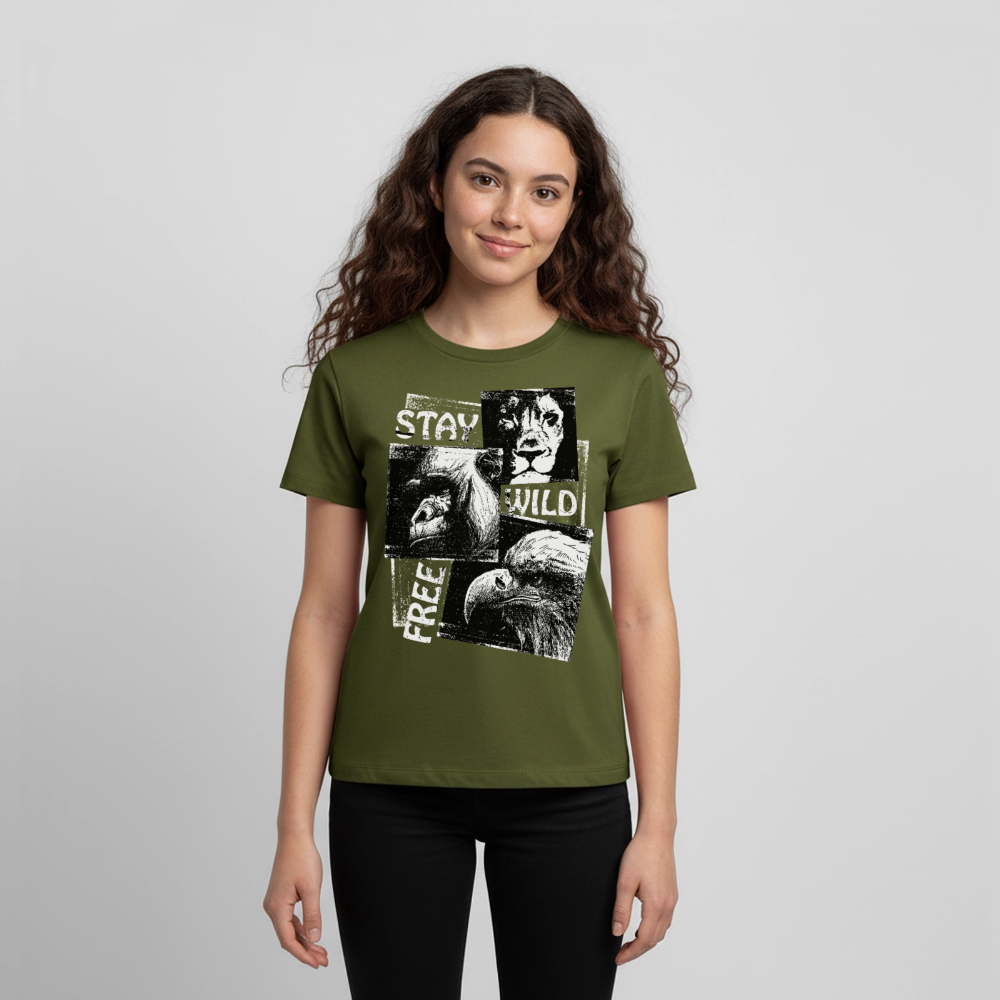 STAY WILD Premium Teenager T-Shirt - khaki