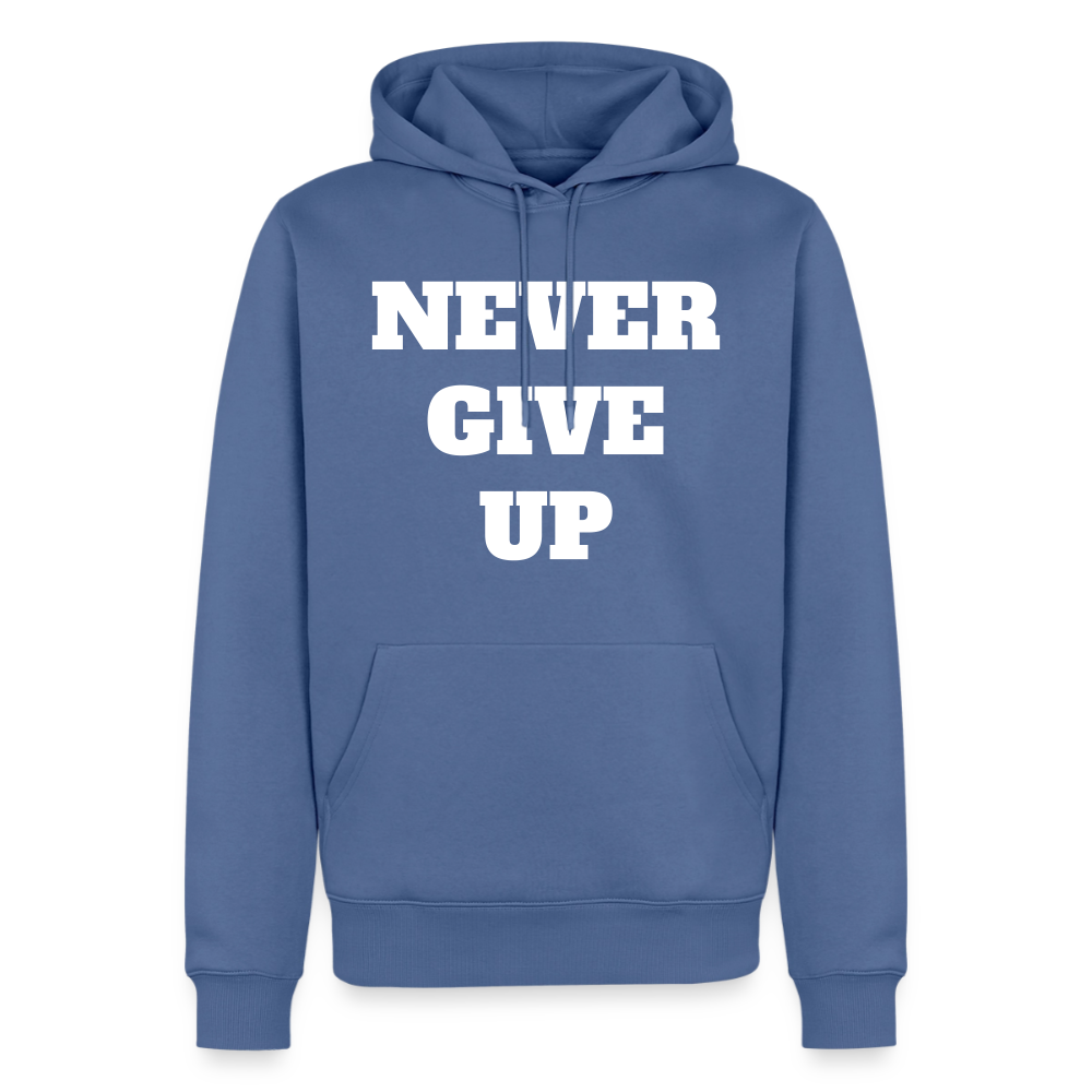 Never give up Premium Hoodie - stone blue