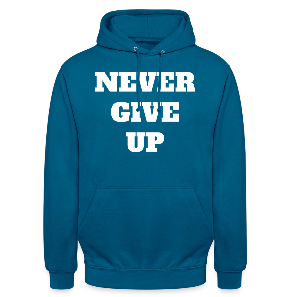 Never give up Hoodie - deep sea blue 