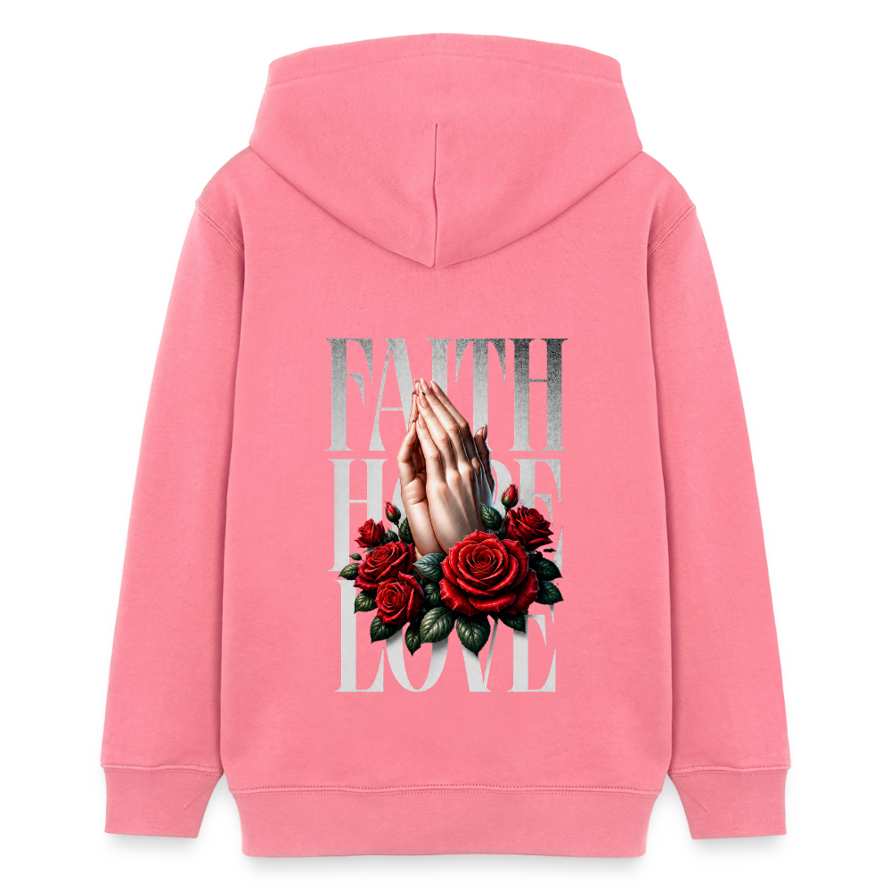 FAITH, HOPE, LOVE Premium Hoodie - pink joy 