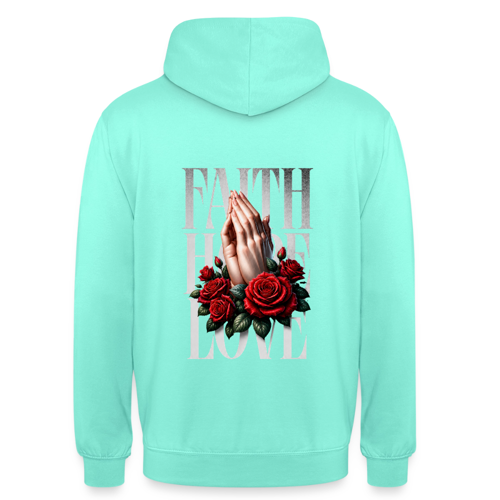FAITH, HOPE, LOVE Hoodie - mint