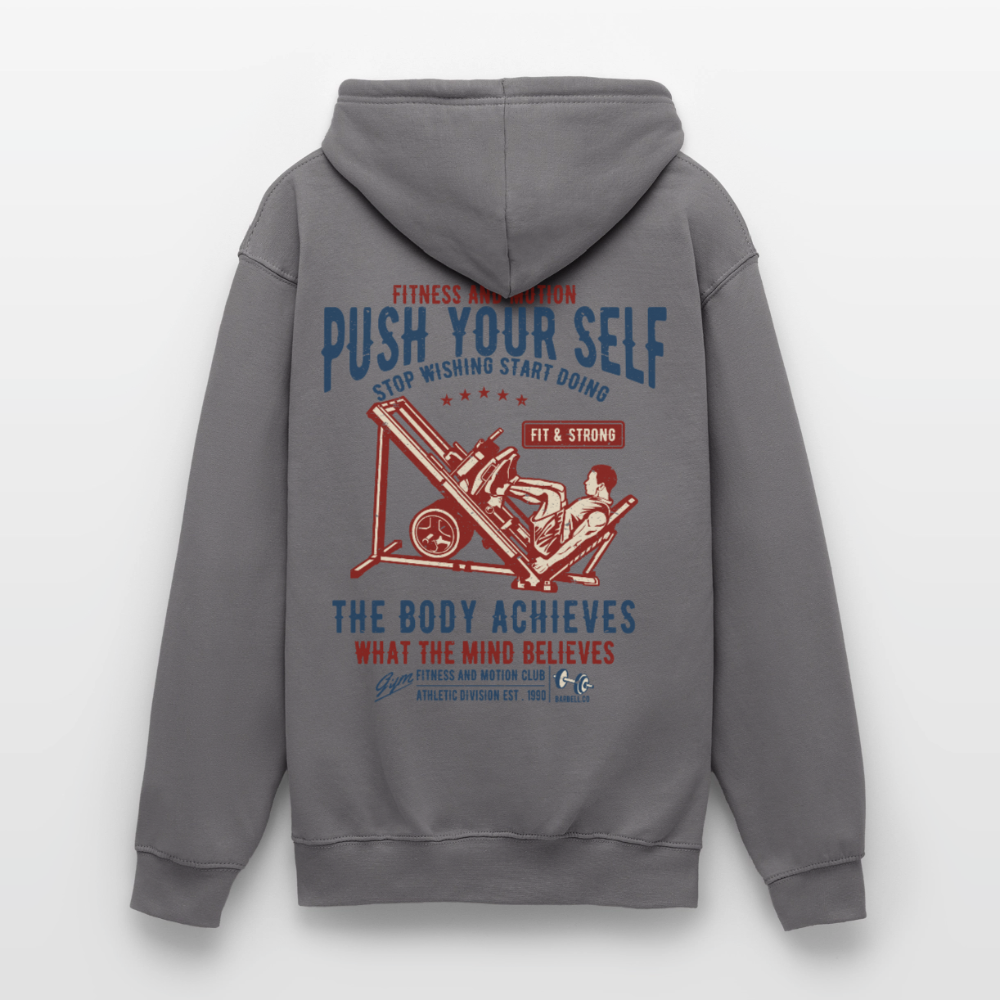 PUSH YOUR SELF Hoodie - elephant grey