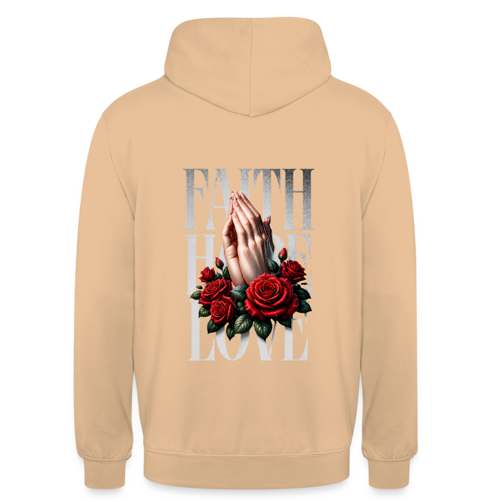 FAITH, HOPE, LOVE Hoodie - peach