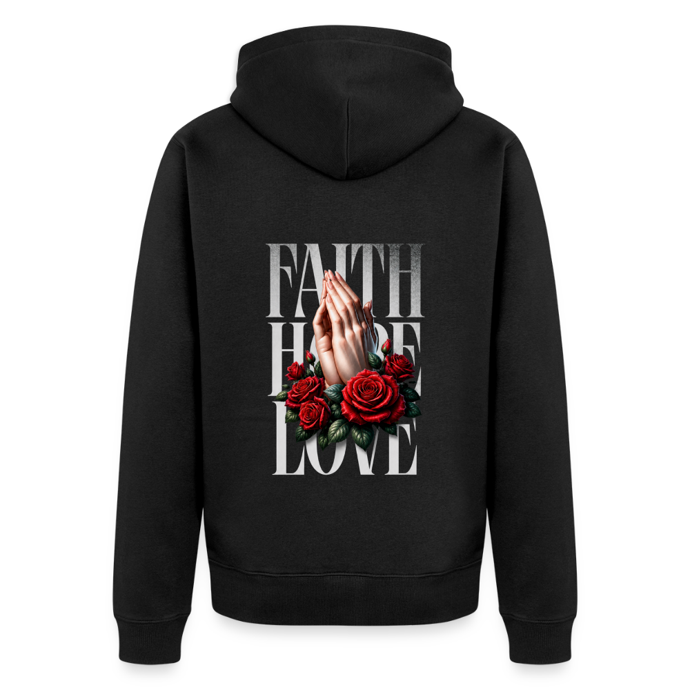 FAITH, HOPE, LOVE Premium Kapuzenjacke - black