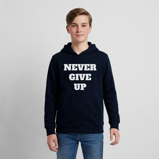 Never give up Premium Teenager Hoodie - navy