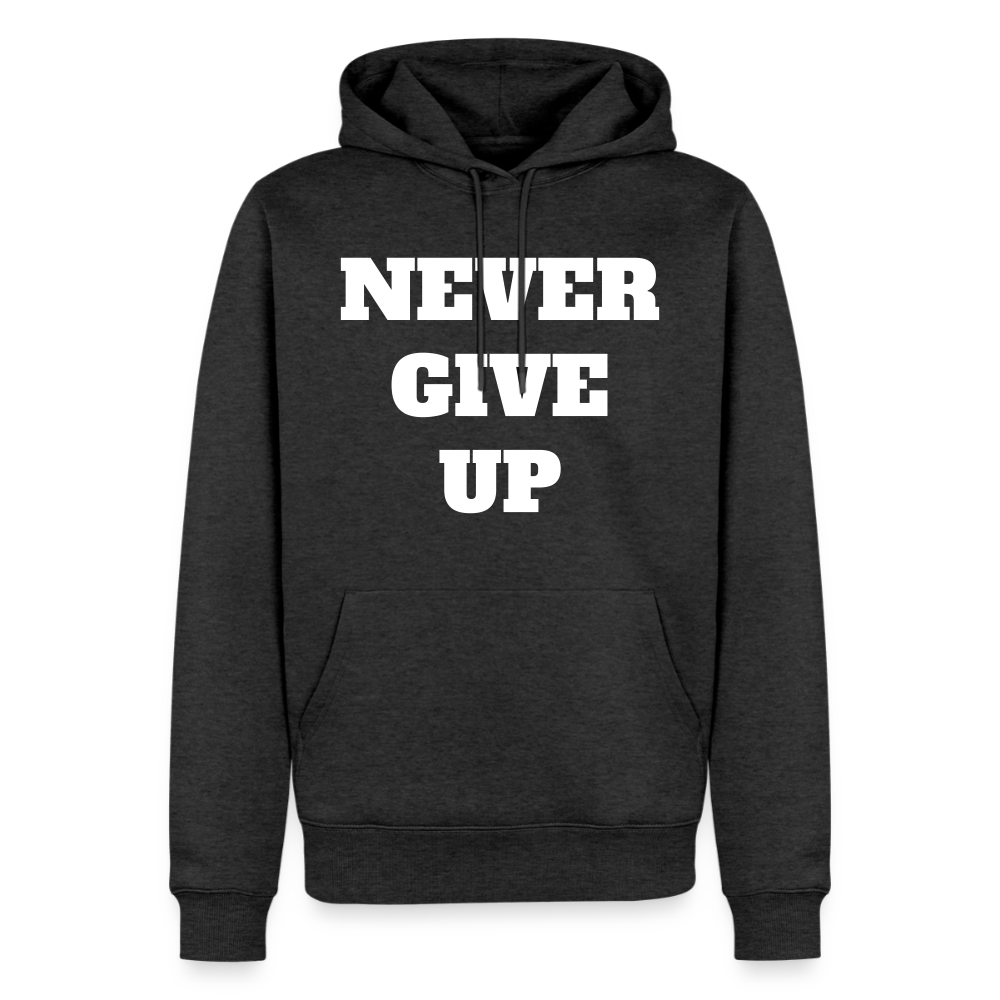 Never give up Premium Hoodie - heather anthracite