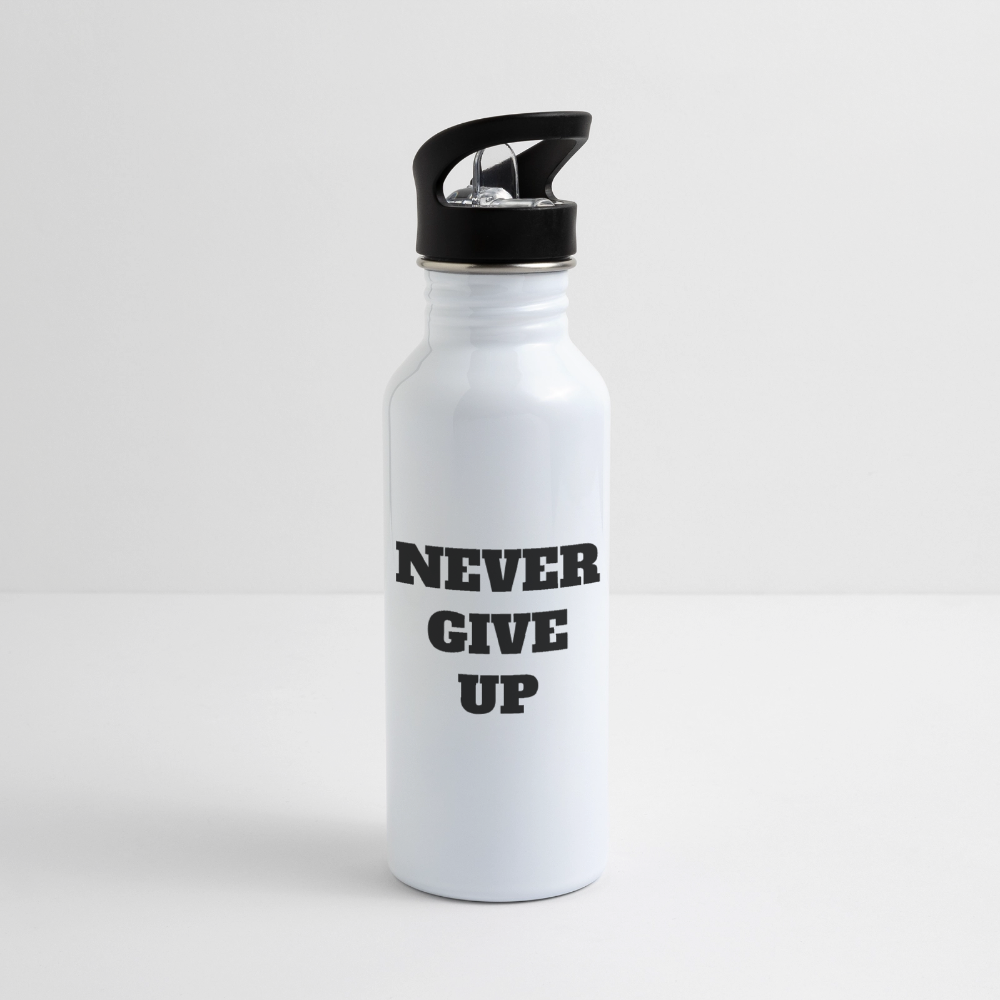 NEVER GIVE UP Flasche - white