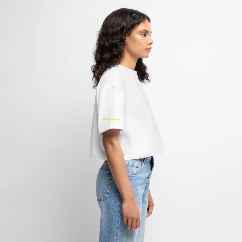 adligemotivations Logo Oversized Cropped T-Shirt Premium Woman - white