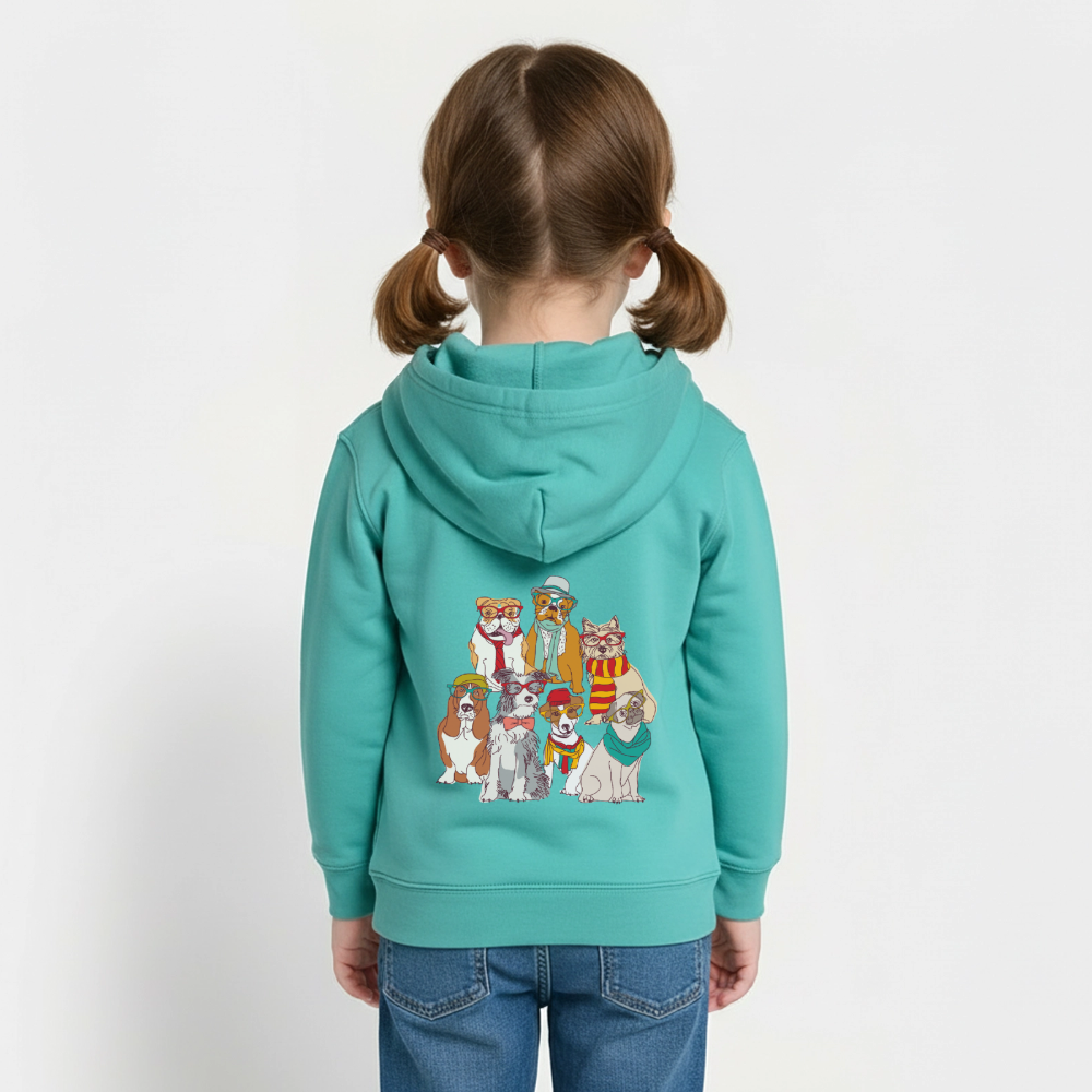 Hunde mit Brille Premium Kinder Hoodie - pool blue