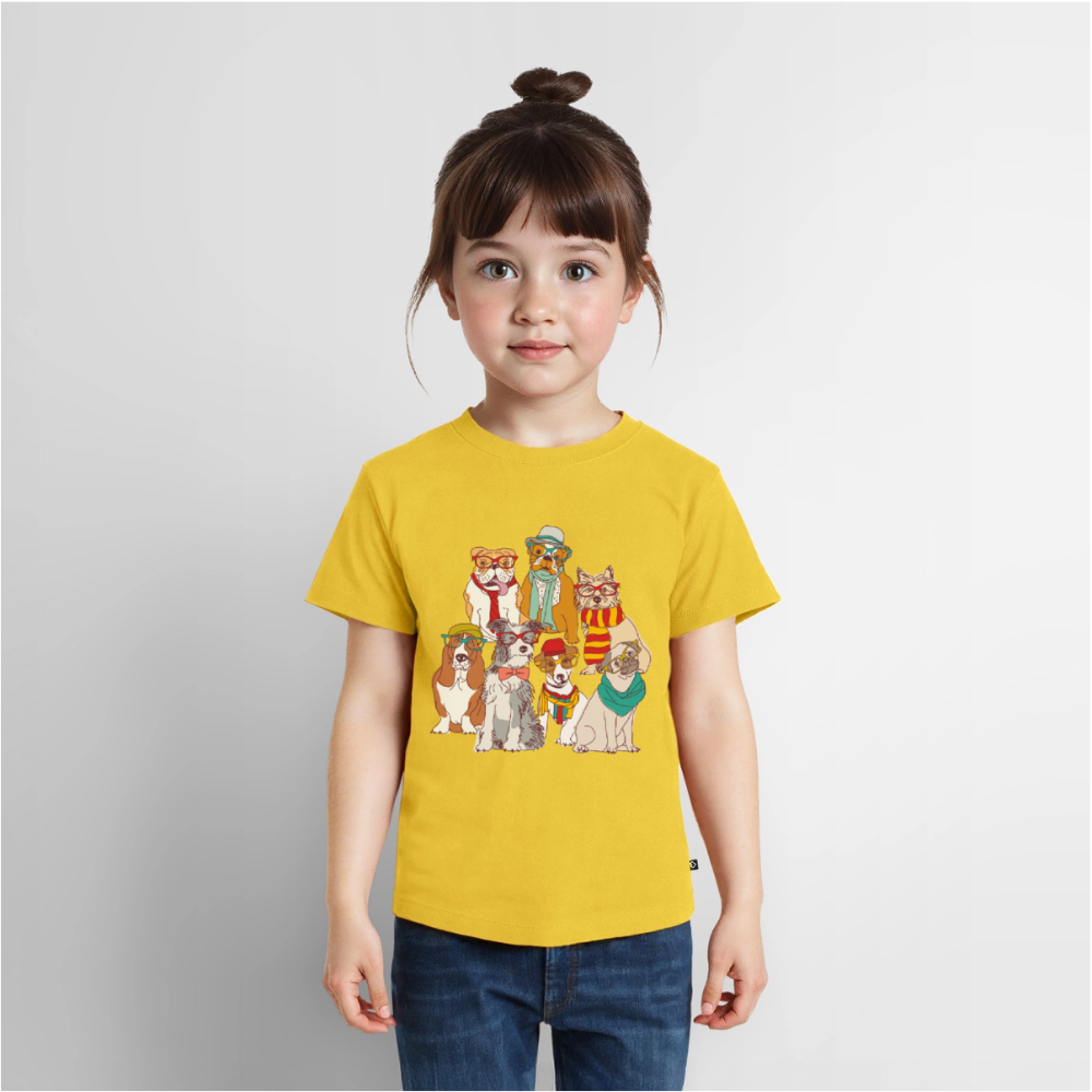 Hunde mit Brille Premium Kinder T-Shirt - sun yellow