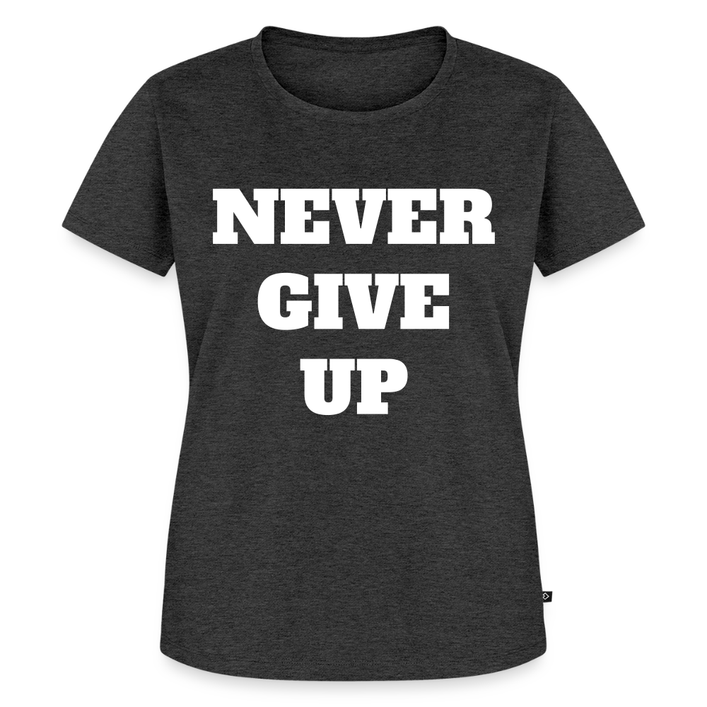 Never give up Premium T-Shirt - heather anthracite